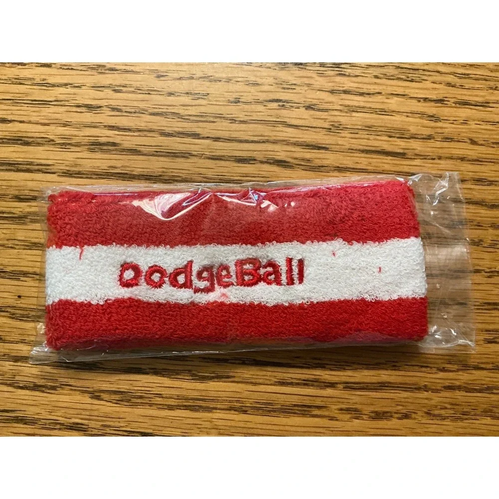 DodgeBall Movie Sweatband promo home video item Red White Striped New